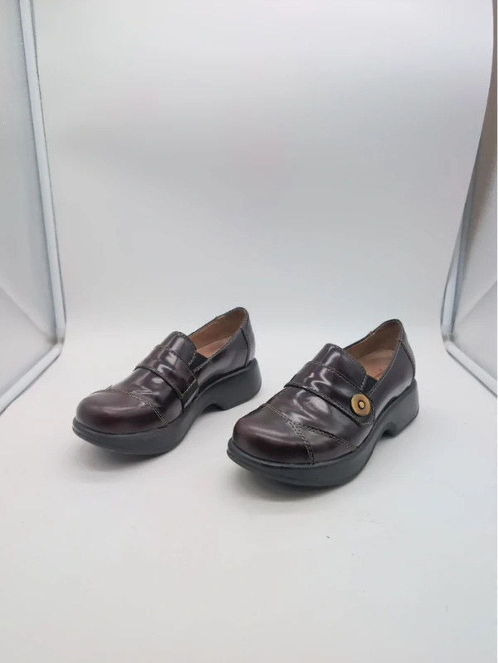 Dromedaris Leather Platform Slip On Loafers 38 US 7.5 Brown